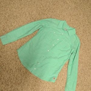 🚫SOLD ON MERC🚫Seafoam green Carharrt button up